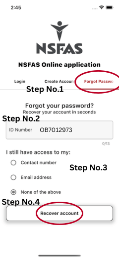 NSFAS Login-Forgot Password 